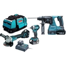 Makita DLX3070TX 18V Darbeli Akülü Vidalama Seti 5.0AH Li-on Akü ve Hızlı Şarj Cihazı ile 3 Parça