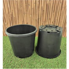 TemmuzX Asenya Üretim Saksısı 5 Adet 3,7 Lt 18X18 cm Plastik Saksı Siyah Üretim Saksı Bitki Saksısı