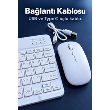 Marka Kolik Beyaz Klavye Mouse Seti USB Alıcılı Kablosuz Bağlantı - Lisinya