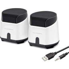 Midas Toptan Masaüstü Hoparlör 1+1 USB + 3.5mm - Beyaz HD6024W