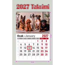Orkide Matbaacilik Takvim - Spiralli 12 Yaprak 32X47 cm - Kuşe Kağıt Duvar Takvimi - 2027
