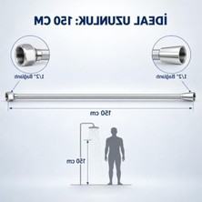 Rafta 150 cm Uzunluğunda Metal Somunlu Patlamaz Duş Hortumu, Kırılmaz ve Dolanmaz