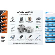 Marka Kolik Ag4 1.5 V Düğme Pil LR626-LR66 Saat Pili Hesap Makinesi Elektronik Cihaz Pili - 10 Adet
