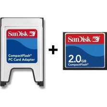 Sandisk 2GB Compact Flash Kart ve PCMCIA-CF Adaptör ile Yüksek Kapasite ve Uyumluluk