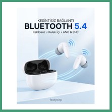 S'82 SNK-9005 Beyaz Anc & Enc Kablosuz Bluetooth Kulaklık 5.4 Kulak Içi Kulaklık BZS82