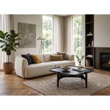 Klass Dekor Ceviz/ Meşe/ Beyaz/ Siyah Renk, Masif Doğal Ahşap Iskandinav Tasarım Fox Salon Kare Orta Sehpası 90 x 90 cm
