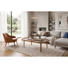 Klass Dekor Ceviz/ Meşe/ Beyaz/ Siyah Renk Temperli Cam Masif Doğal Ahşap Iskandinav Tasarım Jasmin Salon Dikdörtgen Orta Sehpa 70 x 110 cm