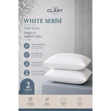 TemmuzX 2 Adet CLASY%100 Pamuk Silikon Dolgulu Yastık Yıkanabilir 1000 gr