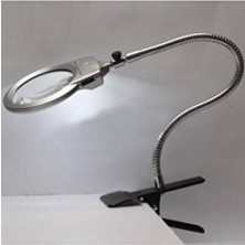 TemmuzX Işıklı Büyüteç Tamirci Büyüteci Çalışma Lambası Lup Mercek 130MM 636373737311