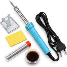 TemmuzX Elektrikli Havya Seti, 60W, Lehim Teli, Metal Stand, Temizleme Süngeri ve Rosin ile Hobi ve Onarım Seti