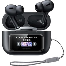 TemmuzX Cozypods W30N Akıllı LCD Dokunmatik Ekranlı Anc+Enc Tws Bluetooth 5.4 Kulaklık W30N Siyah