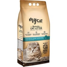 TemmuzX Original Mycat (10 Lt) Topaklanan Bentonit Kedi Kumu Marsilya Sabun Kokulu (Kalın Tane)