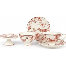 TemmuzX Toile De Rose 2li 5 Parça Çay Fincan Seti 230CC