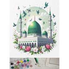 TemmuzX Sayılarla Boyama Tuval Seti Fırça Boya Dahil (Çıtalı) 40X50 cm - Mescidi Nebevi