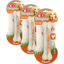TemmuzX Delights Strong L Boy Kemik, 130 gr Köpek Ödülü (3 Paketi)