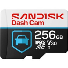 Sandisk Sandısk Dash Cam 256GB 100/40MB/S Microsdxc V30 Araç Kamerası Hafıza Kartı SDSQQNR-256G-GU6SN