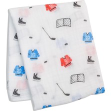 TemmuzX Bebek Pamuklu Muslin Kundak Battaniyesi, 47 x 47, Hokey