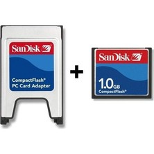 Sandisk PCMCIA-CF Compact Flash Adaptör + 1GB Compact Flash Kart