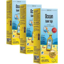 TeknoKapsül Ocean Omega 3 Limon Aromalı 150 ml Şurup Balık Yağı Gıda Takviyesi (3 Paketi)