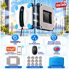 Yasomi WS44 12000Pa 4'lü Su Püskürtme Uygulama Bağlantılı Uzaktan Kumandalı Akıllı Cam Silme Robotu