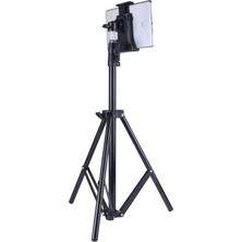 Asfal Teleskopik Ayarlanabilir 160 cm Tripod 13 inç Uyumlu Telefon ve Tablet Tutucu Siyah Renk