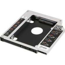 Alfais 4716 9.5mm SATA HDD Harddisk SSD Caddy Kızak 2.5 inç Siyah Alüminyum Laptop Kutusu
