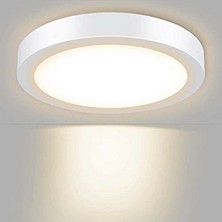 İscan Aydınlatma LED 18W Yuvarlak Beyaz Işık Sıvaüstü Slim Panel A++ Kalite Armatürü 6500K Beyaz Renk