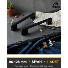 Zamak Köprü Siyah 96-128 mm Çift Delikli Kulp Lüks Country Mutfak Mobilya Dolap Çekmece Kulpu