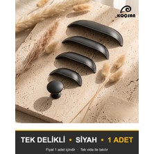 Koçsan Mantar Kulp Lüks Country Mutfak Mobilya Dolap Çekmece Kulpu Siyah Düğme