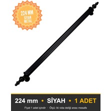 Elif Siyah 224 mm Kulp Lüks Country Mutfak Mobilya Dolap Çekmece Kulpu