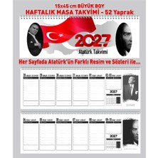 Orkide Matbaacilik 53 Yp. Haftalık Takvim 15X45 cm Atatürk Masa Sümeni. Atatürk'ün Farklı Söz ve RESIMLERI-2027