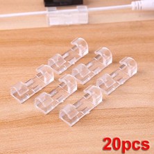 Bibizde 20'li Şeffaf Kablo Düzenleyici ve Toplayıcı Plastik Malzeme ile 3 x 1,1 cm Boyut