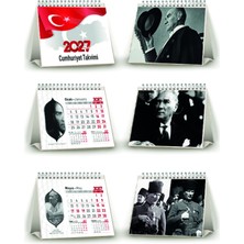 Orkide Matbaacilik Üçgen Masa Takvimi - Atatürk Resimli Masa Takvimi Üçgen 13 Yaprak 2027