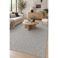 Ela Home Katman Beyaz Antrasit Sisal Dokulu Kaydırmaz Robot Süpürgeye Uyumlu Özel Ölçü Kolay Temizlenebilir M