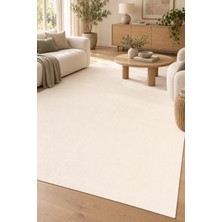 Ela Home Bereya Peluş Halı Krem Yumuşak Kaymaz Taban Yıkanabilir Modern Salon Mutfak Antre Oturma Odası Halıs