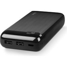 Ttec Powerslim LCD 20.000 mAh Kapasiteli Universal Powerbank Siyah Renk
