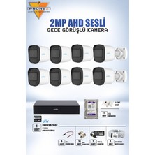 Uniwiz Unv 8'li 2mp Ahd Gece Görüşlü Sesli Kamera Seti