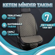 Gök Tr Daihatsu Terios Uyumlu Gri Keten Oto Koltuk Minderi 7'li Set
