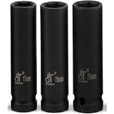 Hırdavat Garajı 1/2 Havalı Uzun Derin Darbeli Lokma 3 Parça 17-19-21 mm Ergonomik Tasarım ile Konforlu Kullanım