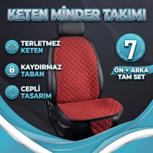 Gök Tr Bentley Flying Spur Uyumlu Kırmızı Keten Oto Koltuk Minderi 7'li Set