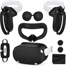 Cosmostech CS-035 Meta Quest 2 Uyumlu 7'si 1 Arada Silikon Koruyucu Set – Vr Gözlük Kılıfı Yüz Pedi ve Controller Grip Aksesuar Kiti