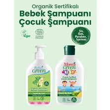 TemmuzX 2'li Mom's Green Kıds Organik Aloeveralı Çocuk Şampuanı ve Organik Bebek Şampuanı Seti (360 ml X2 Adet)
