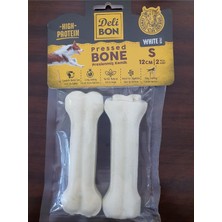 TemmuzX Preslenmiş Kemik, Beyaz, 12 Cm, 2'li Paket, Köpek Ödülü