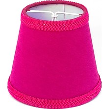 TemmuzX Sutaşı Işlemeli Mini Boy Maşalı Avize Abajur Başlığı Mum Ampul Üstüne Takılır 14CM (Fuşya)