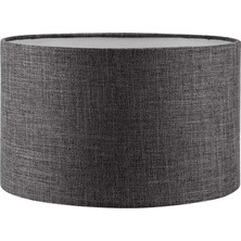 TemmuzX 50 cm Silindir Masa Tavan Lambader Sarkıt Abajur Başlığı Koyu Gri 50CMX30CM