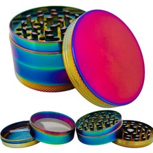 TemmuzX Grınder Parçalayıcı Metal Baharat Öğütücü Herb Spice 4 Katmanlı 40MM / 50MM / 63MM (Raınbow, 50MM), ETG-40M-SYH