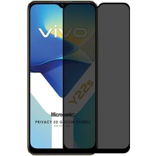 TemmuzX Vivo Y22S Privacy 5d Gizlilik Filtreli Cam Ekran Koruyucu Siyah [Y22S ile Uyumlu Ekran Koruyucu]