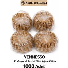 TemmuzX Profesyonel Basket Filtre Kağıdı, Kraft, 90/250, Ağartılmamış Doğal Selüloz, 1000 Adet