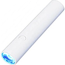 TemmuzX 10.5cm Mini Şarjlı Uv Fener - Uv Oje Kurutucu Fener 120/60 Saniye Zaman Ayarlı Beyaz Slim Kasa
