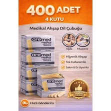 Owersea Aremed Medikal Ahşap Ağda Spatulası, 4 Kutu x 100 Adet, Toplam 400 Adet, Muayene ve Estetik Kullanımı Için